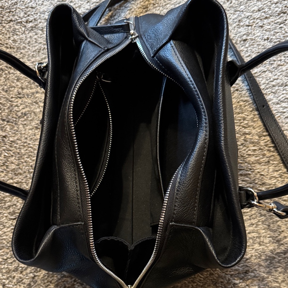 Black Leather Tote Bag